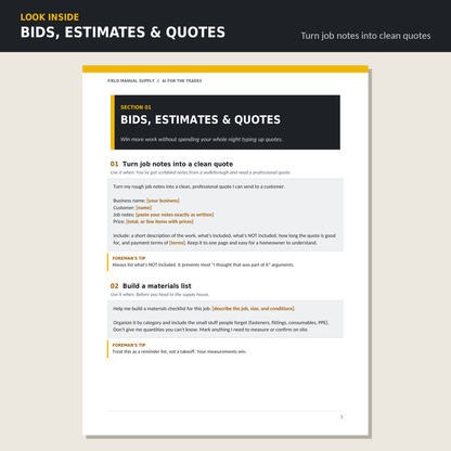 AI for the Trades: 62 AI Prompts for Contractors, Operators & Trade Crews