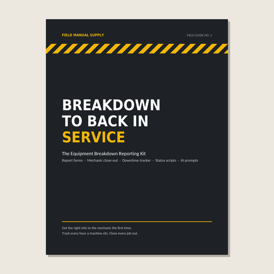 Breakdown to Back in Service: Equipment Breakdown Report Kit + Downtime Tracker