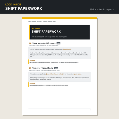 Copilot for the Field: 43 Plain-English Microsoft Copilot Prompts for Operators, Technicians & Crew Leads